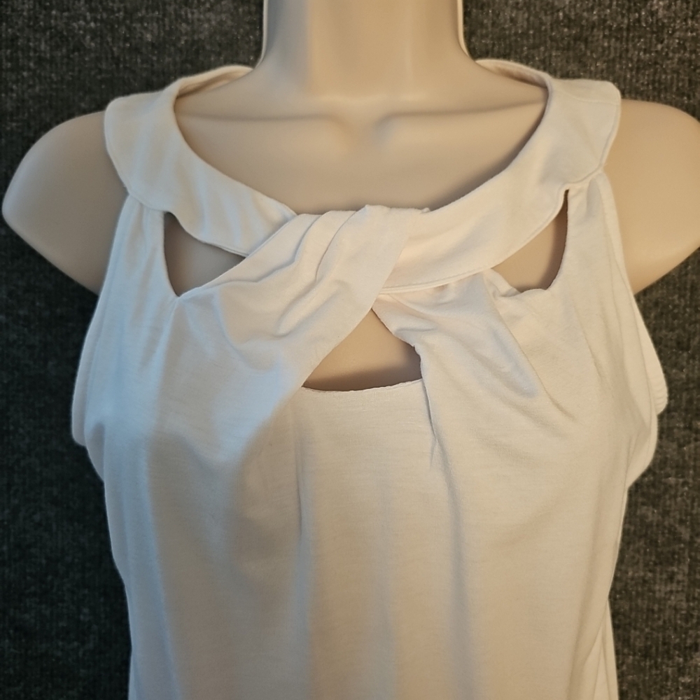 INC International Concepts Women's Sleeveless Top with detailed Neckline